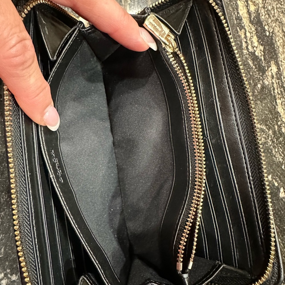 Coach Mercer Black Accordion Long Zip Wallet Amazing Condition - Picture 11 of 14